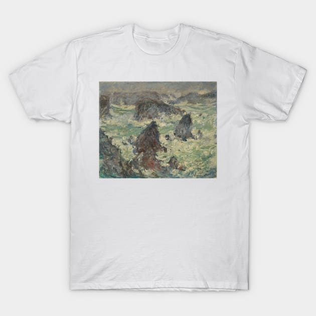 Storm on the sides of Belle-Ile by Claude Monet T-Shirt by Classic Art Stall